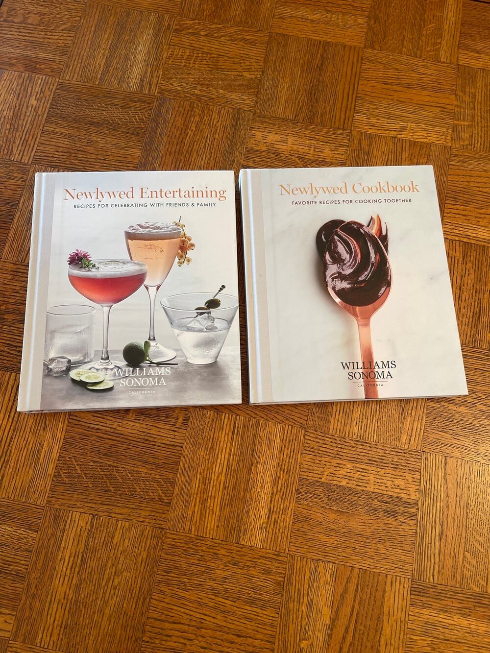 Set of 2 Williams Sonoma newlywed, entertaining and cookbooks